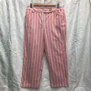 Talbots Striped Stretch Cropped Pants